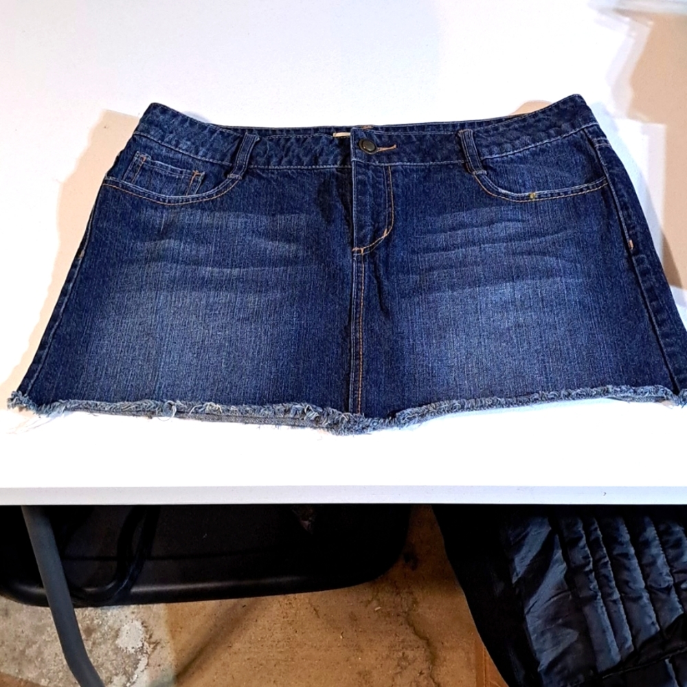 Inked&faded blue jean skirts lg